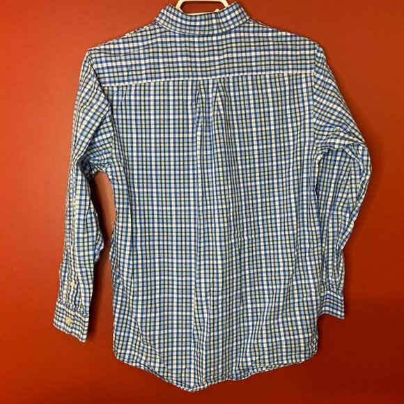 Vineyard Vines Boy's Blue Plaid Button Up Whale Shirt - Size Medium (12-14) - Picture 4 of 4